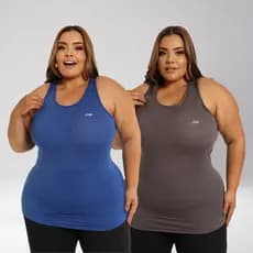 KIT 2 Regata Academia Feminina Plus Size  Dri Fit Blusa Caminhada Musculação Treino G1 G2 G3