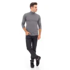 Cacharrel Masculina Canelada Gola Alta