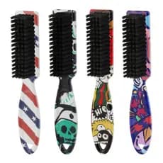 Escovinha De Disfarce Escova Pequena Degrade Barbeiro Cerdas Mistas Escova Limpeza Cabelo e Barba
