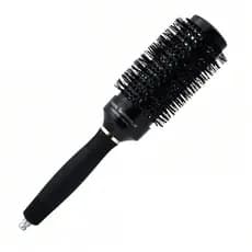 Escova de Cabelo Nano Technology Preta 60mm Profissional Redonda Anti-Frizz para Secagem Rápida e Brilho nos Fios
