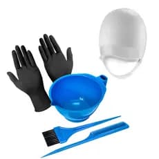Kit Tintura de Cabelo com Tigela Pincel e Pente + Touca Silicone de Velcro Para Mechas Reflexo e Luzes