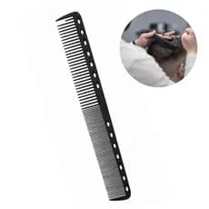 Pente de Carbono Antiestático Corte de Cabelo Barba Profissional Separador de Mechas Barbeiro Preto