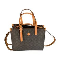 Bolsa elegante Feminina grande de couro da marca francesa G Clorox Transversal Marrom Mão E Ombro três repartições