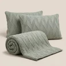 PESEIRA MANTA TRICÔ CAMA CASAL QUEEN SOFÁ SALA 230X60cm +2 CAPA DE ALMOFADA 60X40cm M02