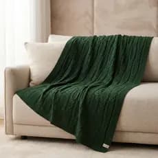 Manta de Tricô Trança Para Sofá Poltrona Cobertor Cama 150x90cm Usufruto Decoração Sala I05
