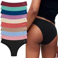 Kit 10 Calcinhas Femininas de Algodão – Modelagem Biquíni, Suave e Confortável