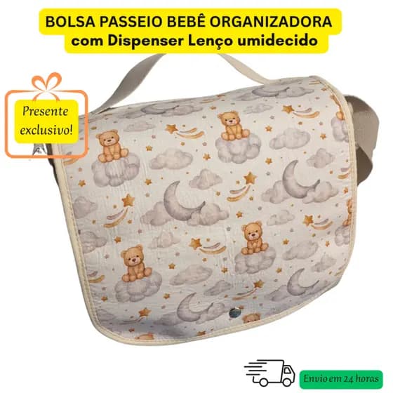 Bolsa Maternidade Organizadora bebê + Porta Lencinho e Fraldas + Brinde Necessárie