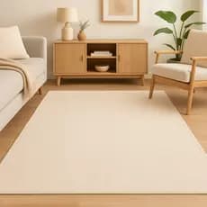 Tapete Jacquard Decorativo Boho Clean Antiderrapante Moderno em Cores Neutras para Sala