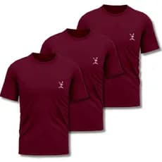 Kit 3 Camisa Camiseta Vinho Dry Fit Masculina Academia Treino Esporte Exercícios Corrida Ciclismo Camisas Básica