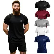 Kit Com 3 Camiseta Camisa Dry Fit Masculina Treino Academia Corrida Ciclismo Básica Blusa Lisa