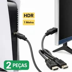 Kit 2 Cabos HDMI 2.0 4K HDR 120Hz 1 Metro para TV, PS5, Xbox, PC e Monitor