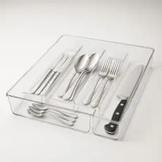 Organizador de Talheres para Gaveta com 5 Divisórias Multiuso para Cozinha Organizada