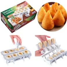 Formas Fábrica de Coxinha Salgado Modelador 8 Coxinhas Faça em casa