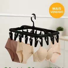Varal de Roupas Íntimas 26 Prendedores Dobrável Multiuso Cueca Calcinha Meias e Delicadas