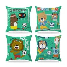 Kit 4 almofadas decorativas infantil 30x30cm - Usinho Futebol MD0199