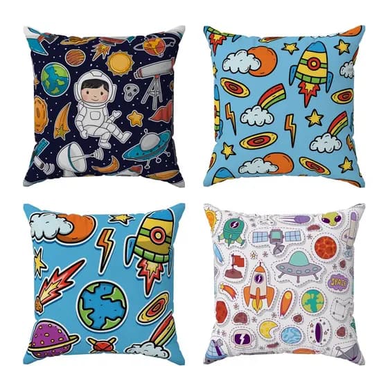 Kit 4 almofadas cheias decorativa Infantil 30x30cm Berço Cama