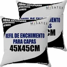 Kit 2 refil de enchimento enchimento para capas de almofada 40x40cm 42x42cm e 45x45cm - Fibra siliconada
