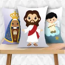Almofada  decorativa - Santinho Catolico Enfeite decorativo (Jesus Maria anjo Santo Expedito Cosme Damião) presente infantil