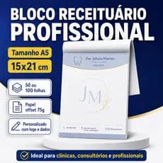 Bloco Receituário Personalizado A5 colorido | 15x21cm | 100 ou  50 Folhas | Envio Rapido | Alta Qualidade