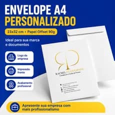 Envelope A4 Personalizado com Logo 23x32cm Papel Offset 90g Kit 50 100 250 Unidades