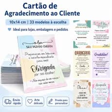 Cartão de Agradecimento ao Cliente 10X14cm | Folheto para Loja e Empresa | Envio Imediato | Embalagem