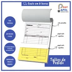 Talão de Pedido 2 Vias 10x14 cm | Bloco com 80 Folhas | Papel Copiativo | Comanda Personalizada