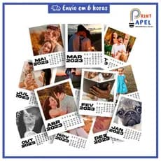 12 Polaroid Fotos Calendário Ímã de Geladeira 2026 | Papel Fotográfico 230g | 9,3x7,3cm | Envio Rápido