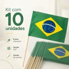 Kit 10 Bandeiras do Brasil Copa Do Mundo Bandeira Brasil Festa Eventos