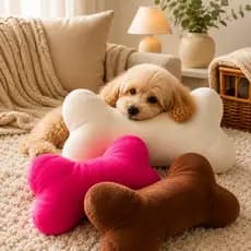 Almofada Pet Osso Travesseiro Pelúcia Brinquedo Pet Grande Macio Brinquedo Mordedor Cama Pet
