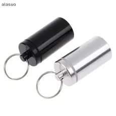 [alasuo] Caixa De Comprimidos De Liga À Prova D'água De Metal , Recipiente Porta-Medicamentos [BR]
