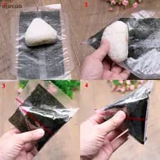 [alasuo] 20 Unidades De Saco De Embalagem De Arroz Triangular De Camada Dupla Sushi Onigiri De Algas Marinhas [BR]