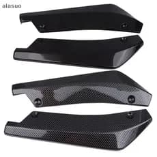 [ala] 1 Par De Winglets De Fibra De Carbono Extensão De Saia Lateral Universal Carro Dianteiro Traseiro Pára-Choque Tira