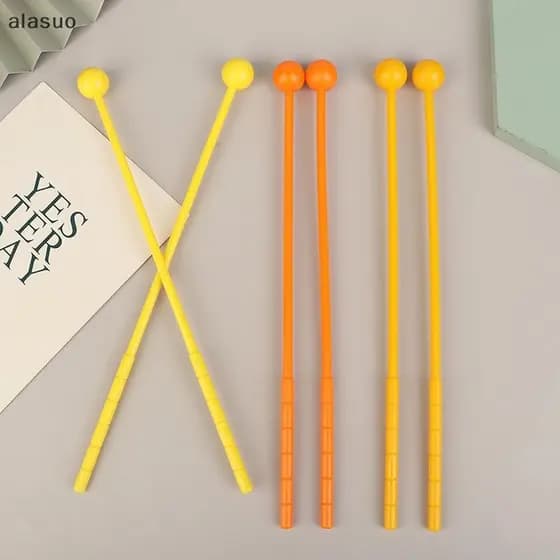 [ala] 2 Peças Baquetas De Percussão Adultos Crianças Vara Malho Instrumento Musical De Plástico Brinquedos Infantis [BR]