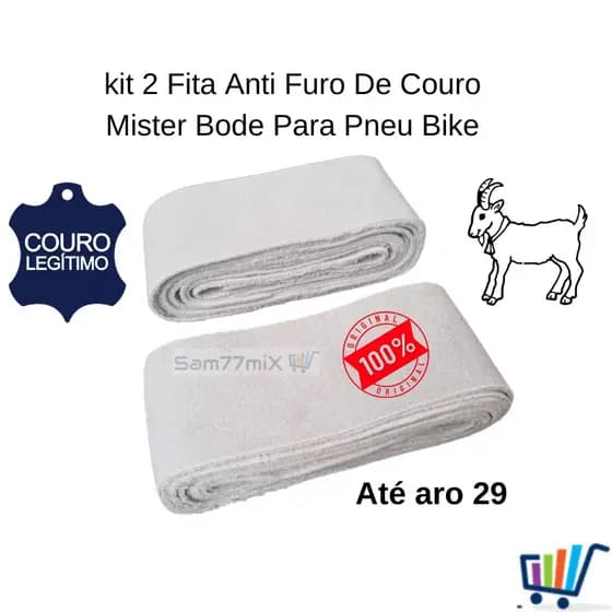kit 2 Fita Anti Furo De Couro Mister Bode Para Pneus Bikes