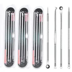 Kit 12  Pçs Acne Espinha Extrator De Cravos Profissional Removedor De Ponta Dupla Pinça