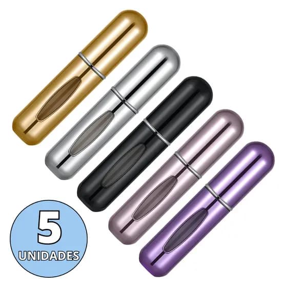 Kit 5 Frasco 5ml Mini Spray Para Viagens Bolsa Mochila Reutilizável Porta Perfume