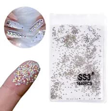 Pacote Kit Strass 1440 Pedrinhas Para Decoração Unha Maquiagem Nail Art