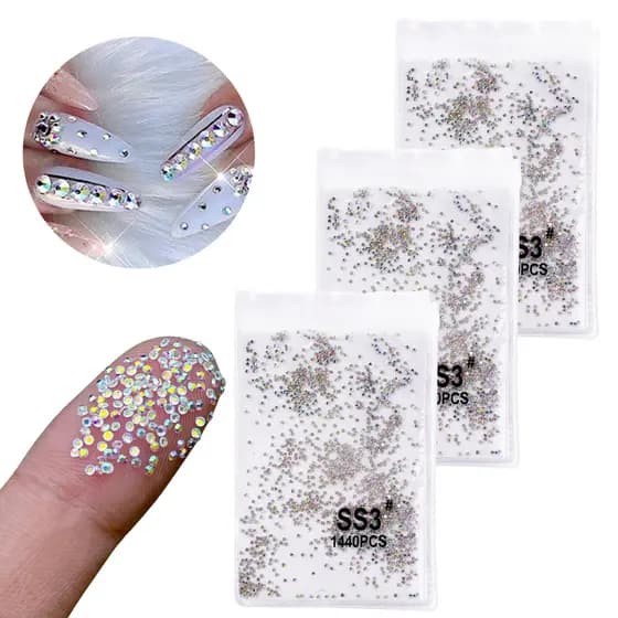 Pacote Kit Strass 4320 Pedrinhas Para Decoração Unha Maquiagem Nail Art