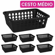 Kit 06 Cestos Organizador Multiuso Banheiro Médio 19x15x6cm