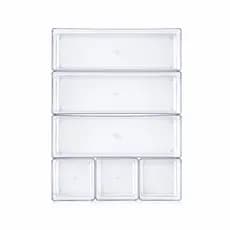 Kit 06 Organizadores Gaveta Acrílico Cristal Modulável Premium