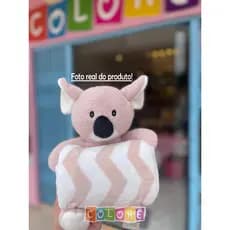 Ursinho de Pelúcia com Manta para Presente Certificado INMETRO Bebê Cobertor Enxoval Infantil Baby