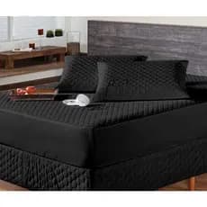 Capa Impermeável Protetora de Colchão Matelada King Queen Casal Solteiro BOX Size Protetor com Elástico Branco e Preto