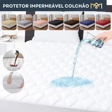 Capa Protetora Impermeável Matelado P/ Colchão Solteiro, Casal, Queen E King Antialérgico Antiácaro