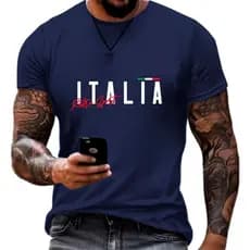 Camiseta Masculina Algodão Camisa  Italia Retro Lançamento Gola Redonda Premium Viagem