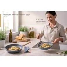 Frigideira De Indução, Revestido de Cerâmica Antiaderente Reforçada Cabo Ergonômico Linha Premium