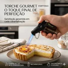 Mini Maçarico Culinário Gourmet Recarregável - Ideal para Creme Brûlée e Confeitaria