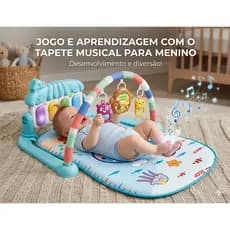 Tapete de Atividades Infantil com Piano Musical azul – Estímulo Cognitivo, Motor e Auditivo