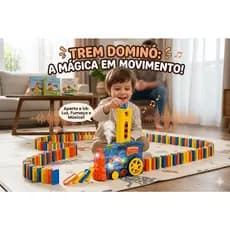 Presente infantil: Brinquedo Trem Dominó Inteligente – Luzes, Sons e Fumaça