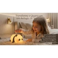 Luminária de Silicone Noturna Sensor De Toque Panda Recarregável USB Decoração