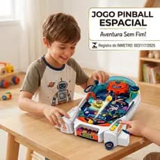 Jogo Pinball Infantil Space Game com Bolinhas Brinquedo Divertido Educativo Presente para Crianças